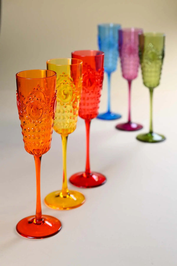 Anniversary Set 6 Acrylic Champagne Flute - Baroque & Rock - Amprio Milano