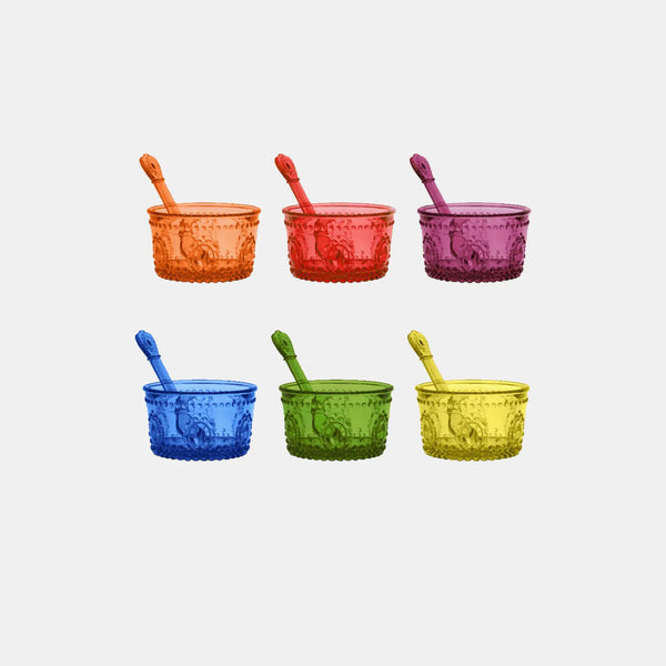 Anniversary Set 6 Acrylic Ice Cream Bowls - Baroque & Rock - Amprio Milano