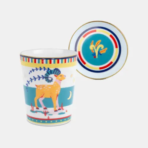 Cup With Lid/Saucer - Zodiac Vibe - Amprio Milano