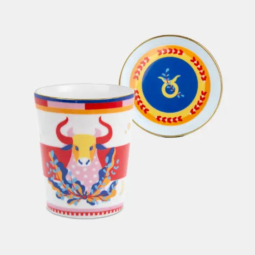 Cup With Lid/Saucer - Zodiac Vibe - Amprio Milano