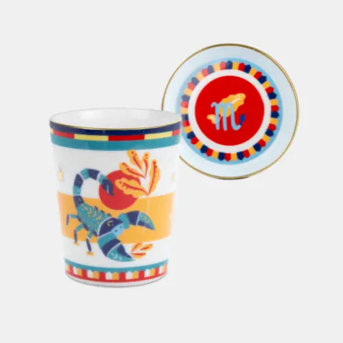 Cup With Lid/Saucer - Zodiac Vibe - Amprio Milano