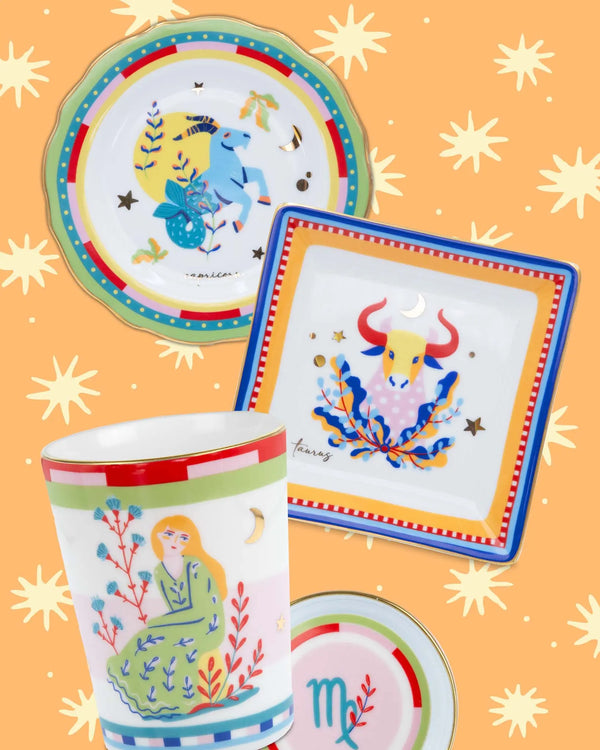 Cup With Lid/Saucer - Zodiac Vibe - Amprio Milano