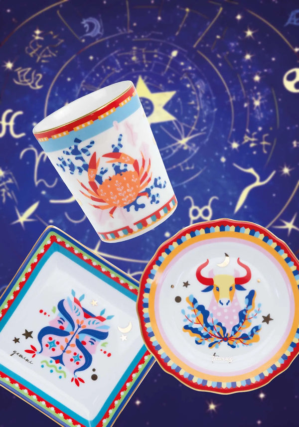 Cup With Lid/Saucer - Zodiac Vibe - Amprio Milano