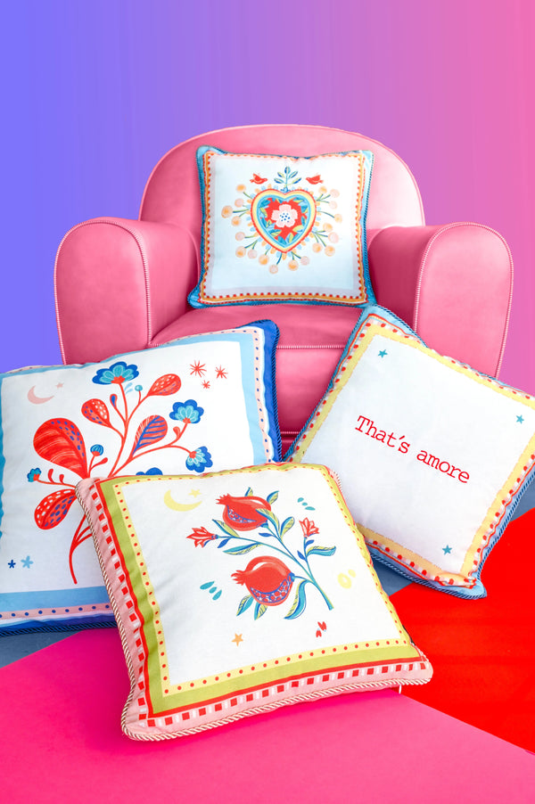Embroidered Cushion Small - Mamma Mia - Amprio Milano
