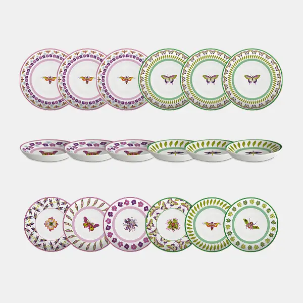 Porcelain Dinner Set for 6 – Amazonia Collection Amprio Milano