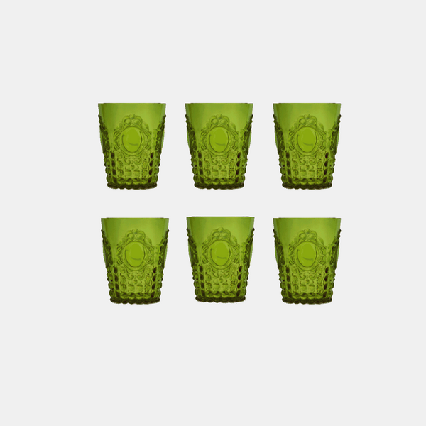 Set 6 Acrylic Water Glasses - Baroque & Rock Amprio Milano