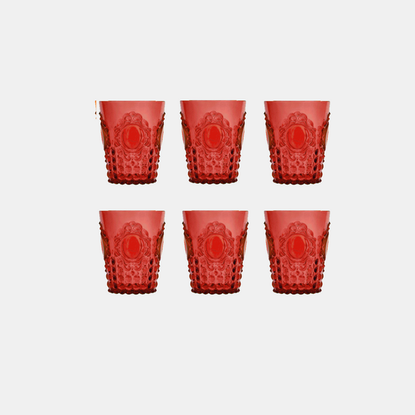 Set 6 Acrylic Water Glasses - Baroque & Rock Amprio Milano