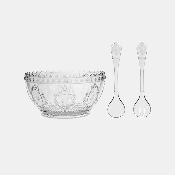 Set Acrylic Salad Bowl & Cutlery - Baroque & Rock - Amprio Milano