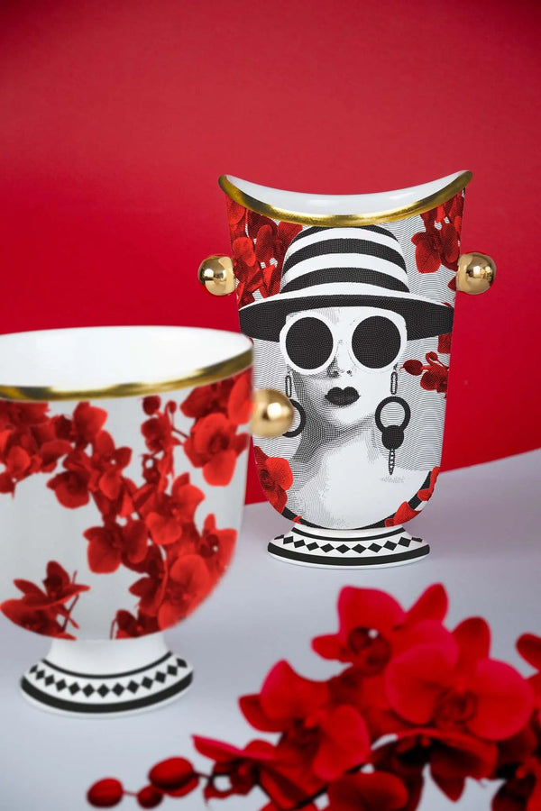 Vase With Sphere Handles Mrs. White - Amprio Milano