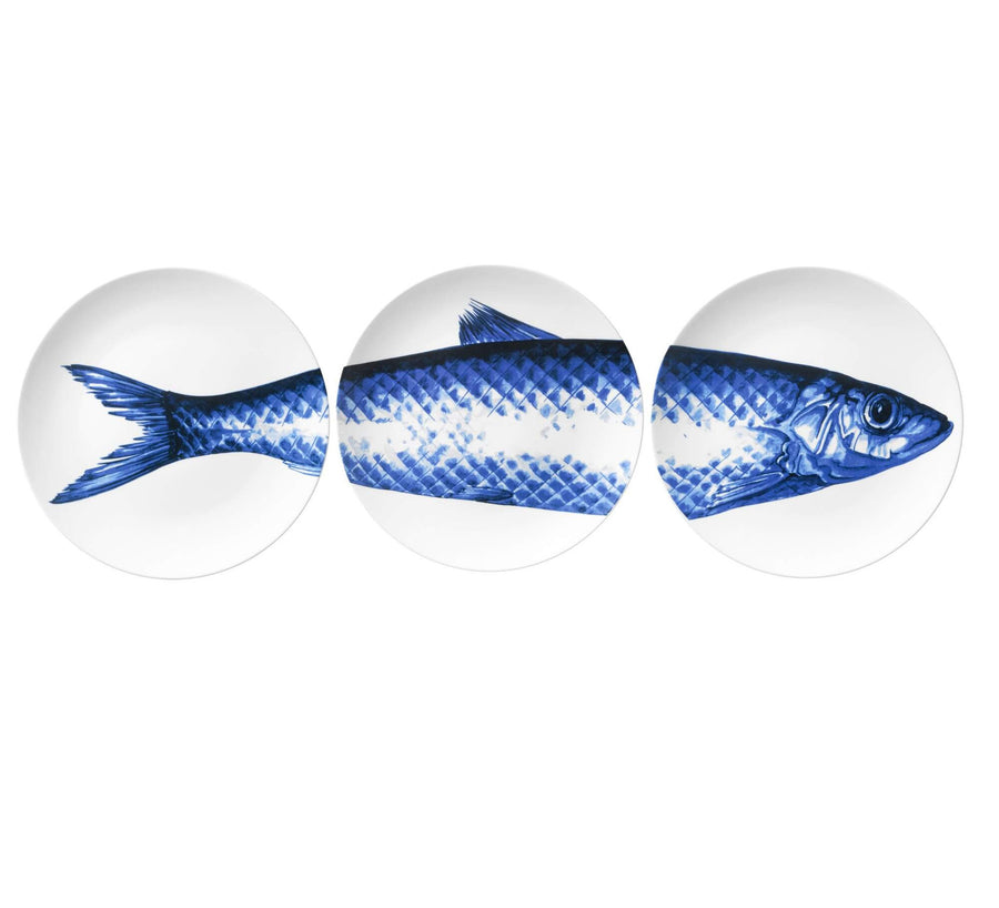 Plates Fish - Set of 3 - Heinen Delfts Blauw