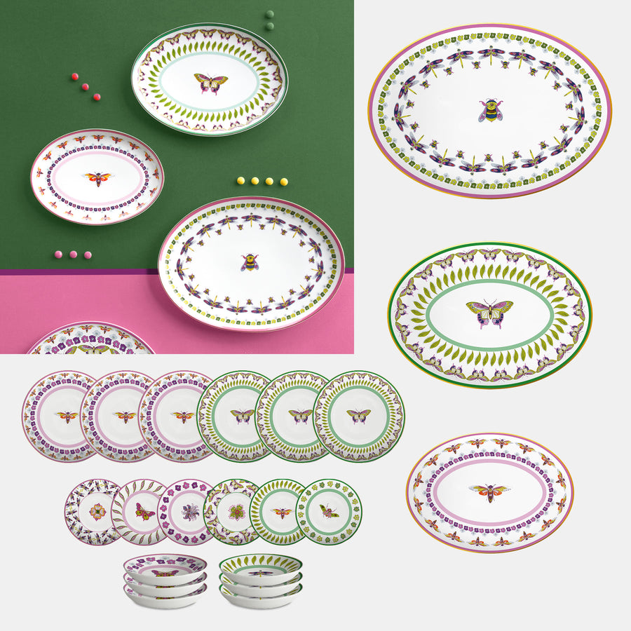 21-Piece Tableware Set (Porcelain) - Amazzonia Baci Milano