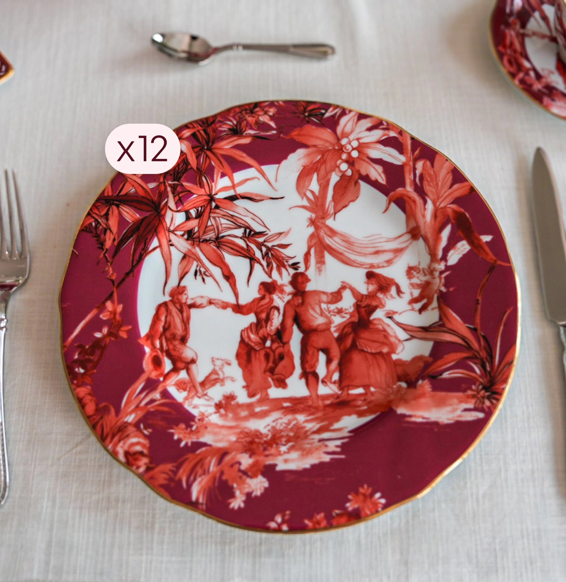 80 Pieces Dinner, Tea & Décor Set for 12 — Le Rouge