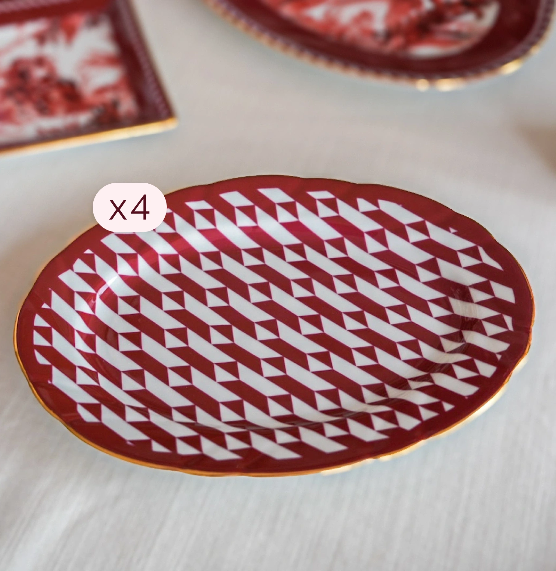 80 Pieces Dinner, Tea & Décor Set for 12 — Le Rouge