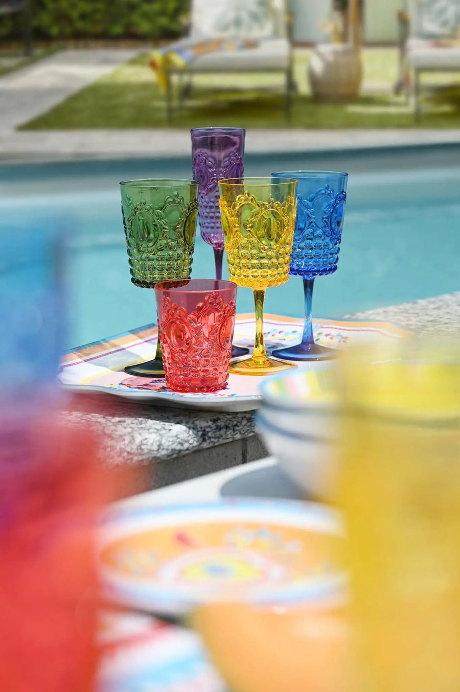 Anniversary Set 6 Acrylic Wine Glasses - Baroque & Rock
