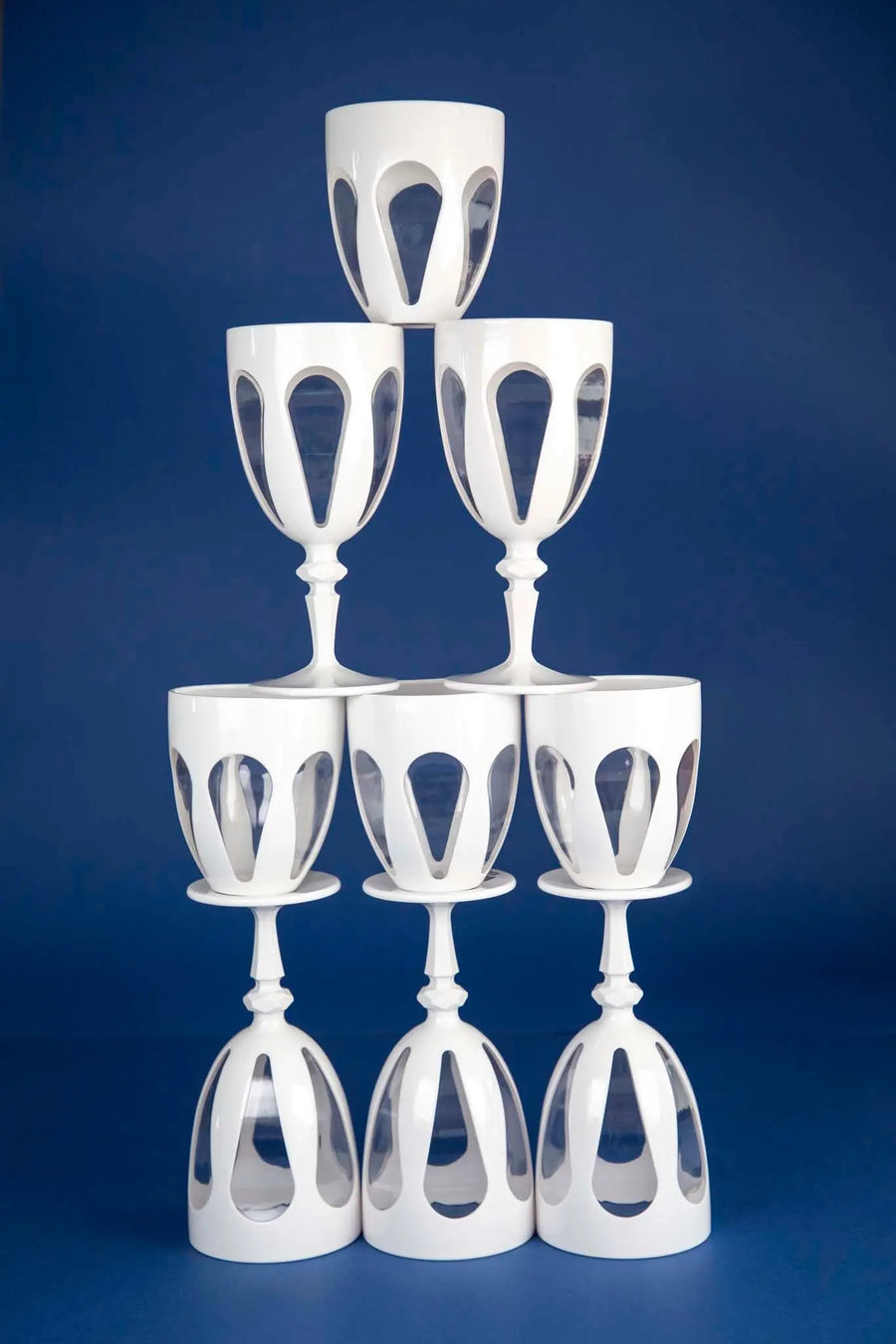 Aqua Bi-Color Acrylic Wine Glass Amprio Milano