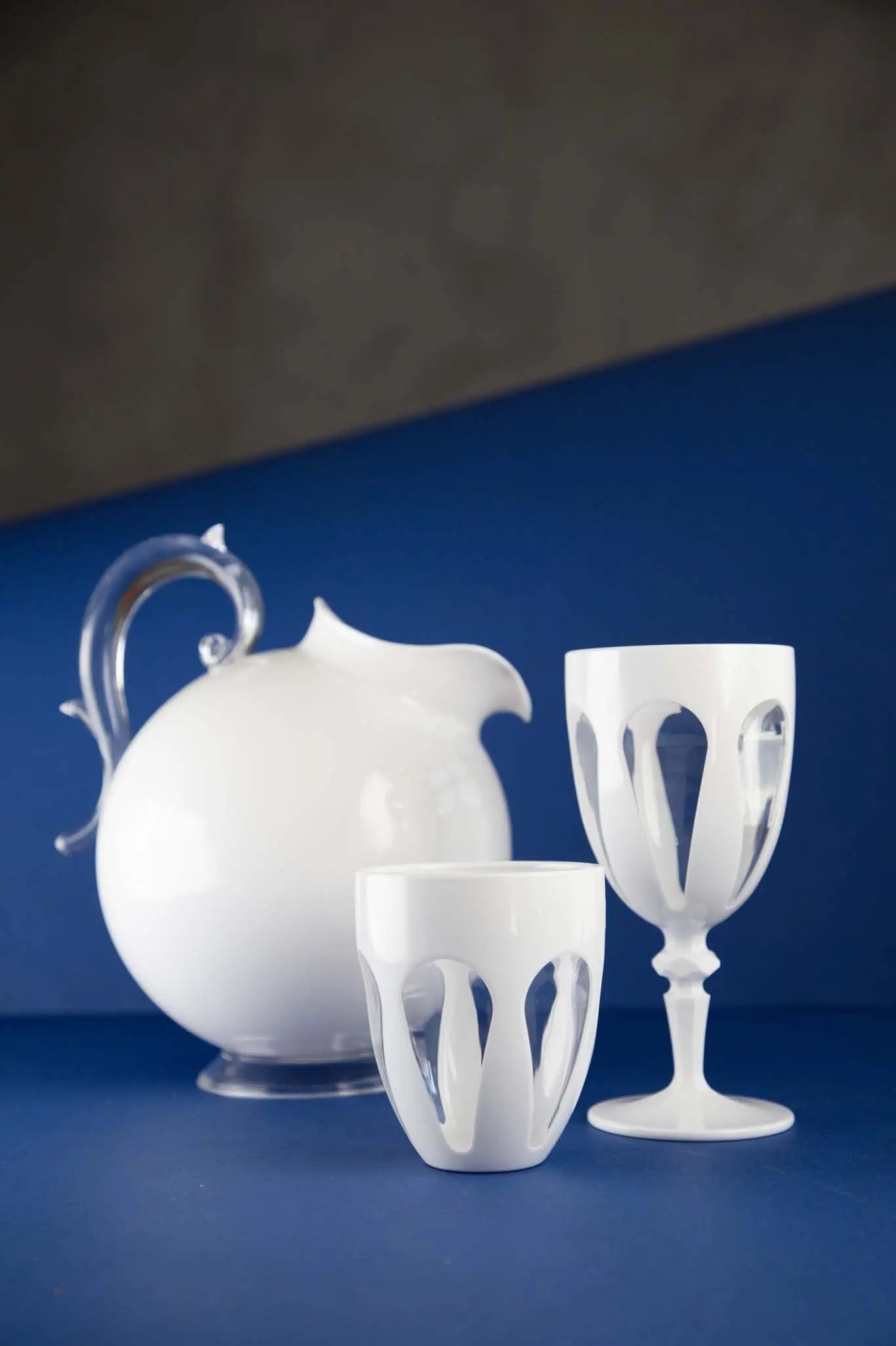 Aqua Bi-Color Acrylic Wine Glass Amprio Milano