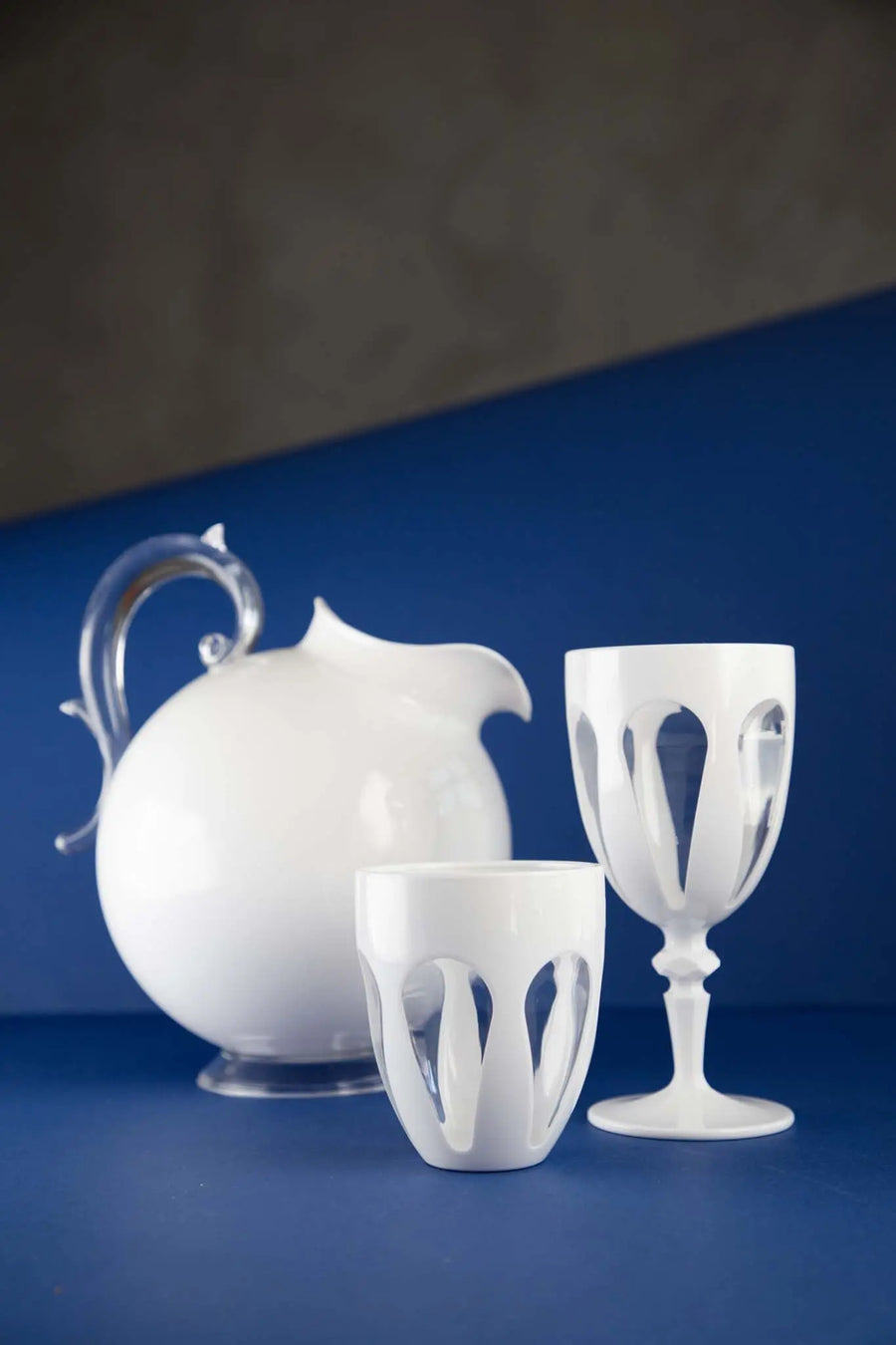 Aqua Bi-Color Acrylic Wine Glass Amprio Milano