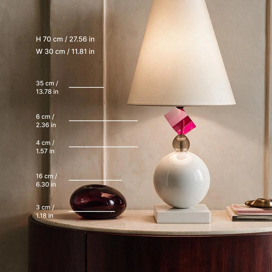 Sophie Bianco Lamp - Charlottina detail