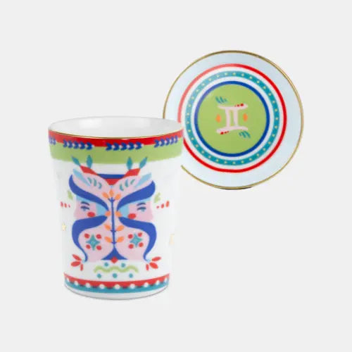 Cup With Lid/Saucer - Zodiac Vibe - Amprio Milano