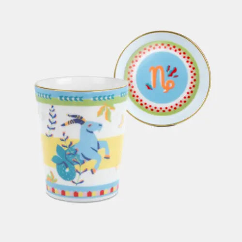 Cup With Lid/Saucer - Zodiac Vibe - Amprio Milano