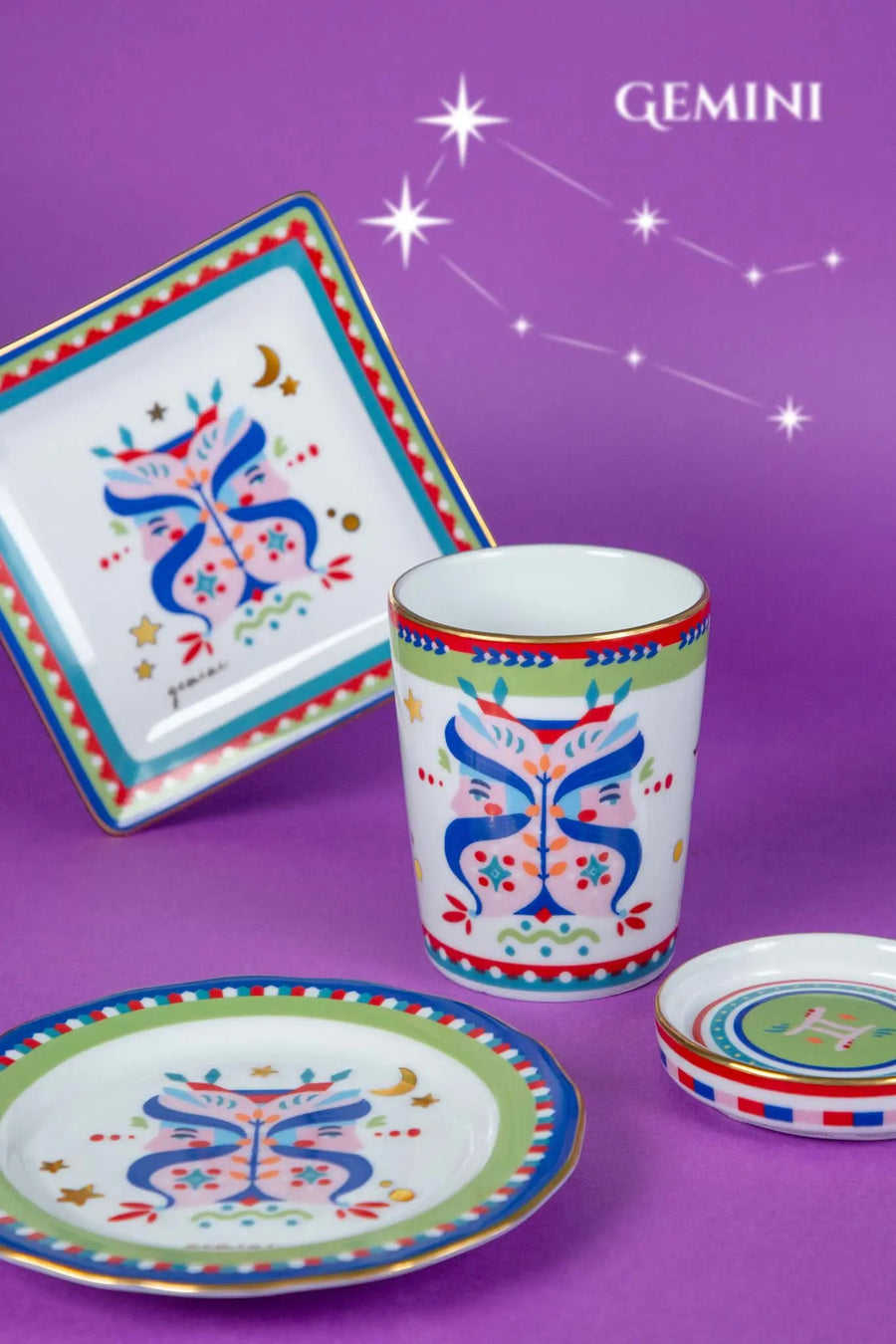 Cup With Lid/Saucer - Zodiac Vibe - Amprio Milano