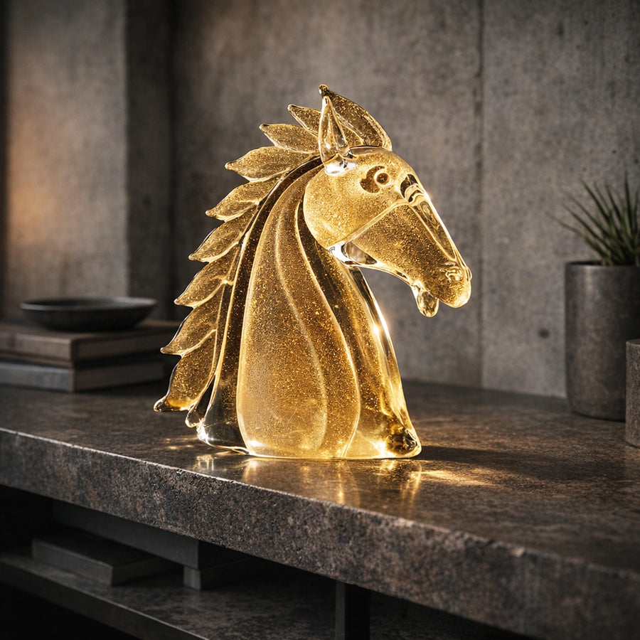 Horse’s Head Clear & Gold – Earth Animals