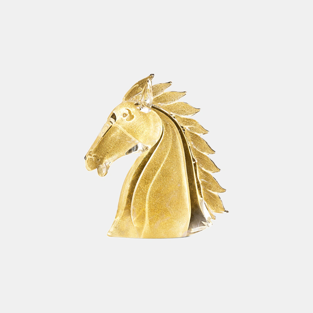 Horse’s Head Small Clear & Gold – Earth Animals