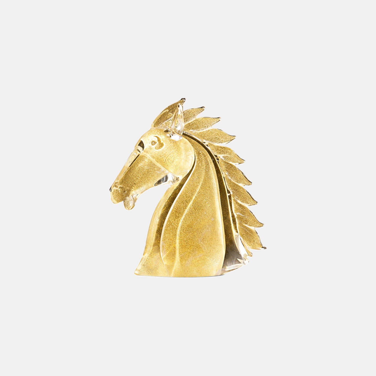 Horse’s Head Mini Clear & Gold – Earth Animals