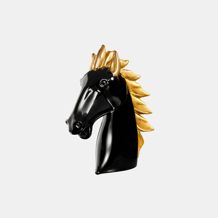 Horse’s Head Black & Gold – Earth Animals
