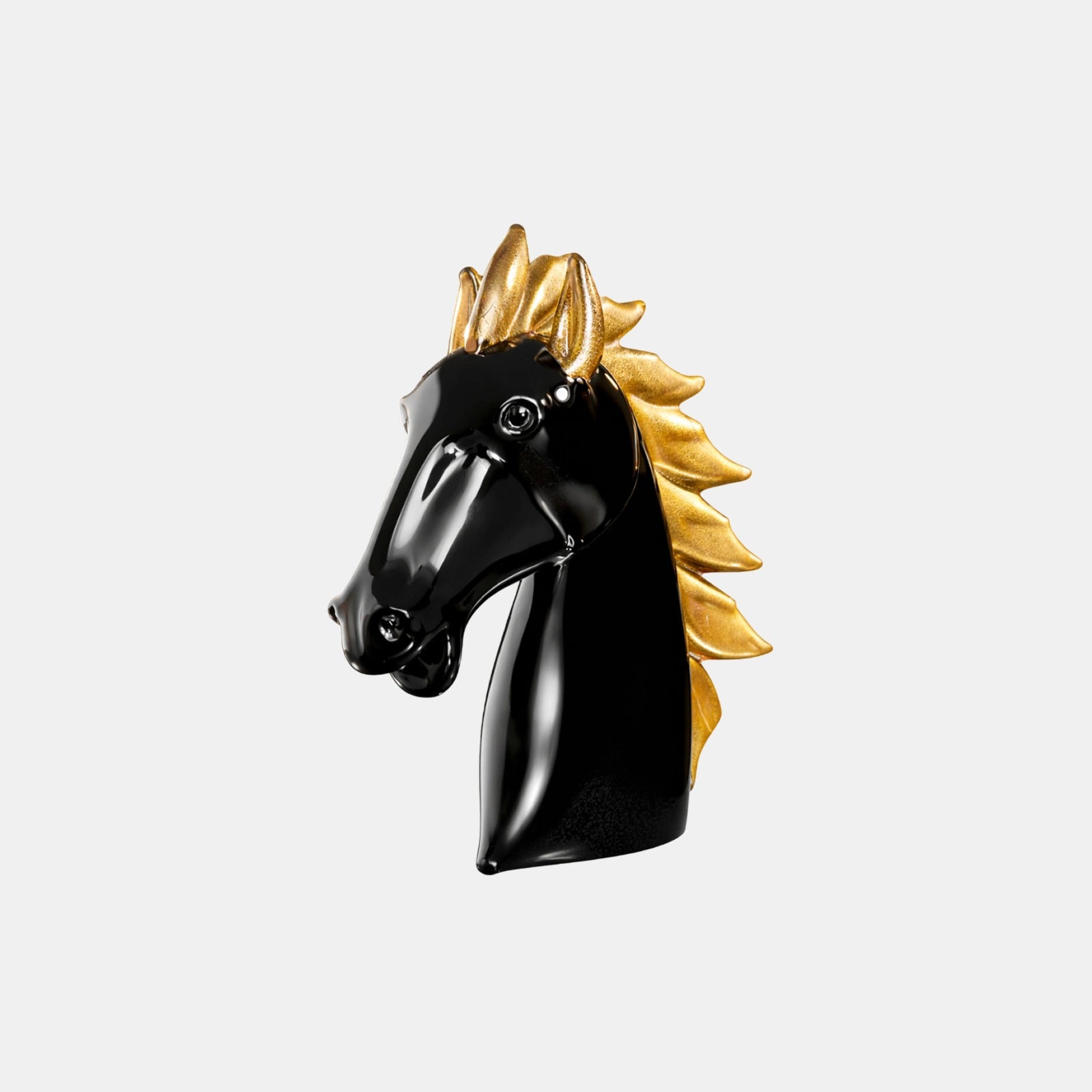 Horse’s Head Medium Black & Gold – Earth Animals