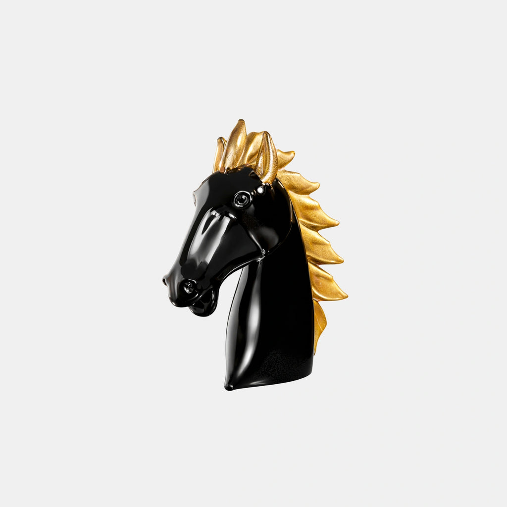 Horse’s Head Black & Gold – Earth Animals