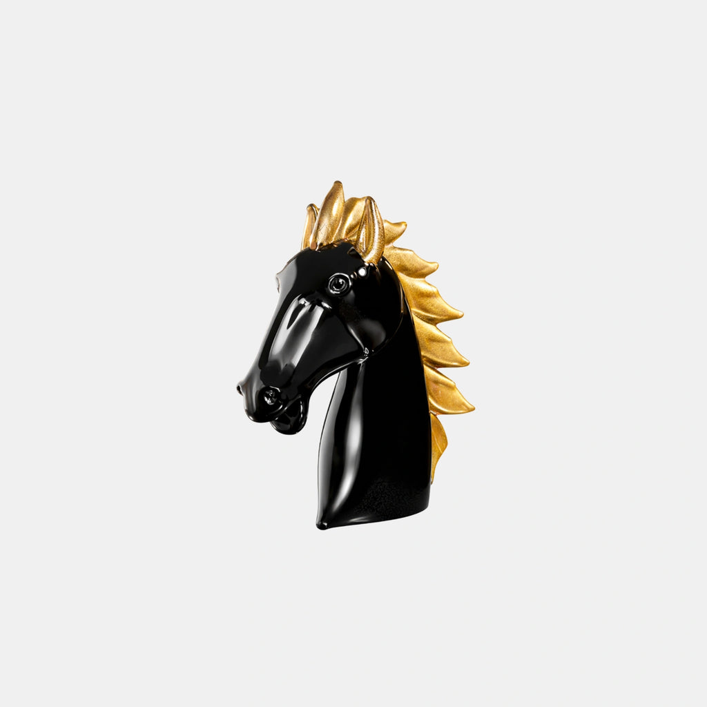 Horse’s Head Black & Gold – Earth Animals