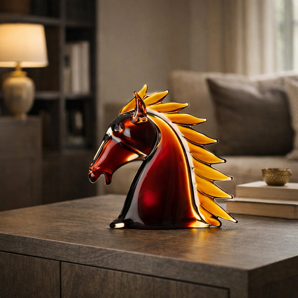 Horse’s Head Medium Amber – Earth Animals