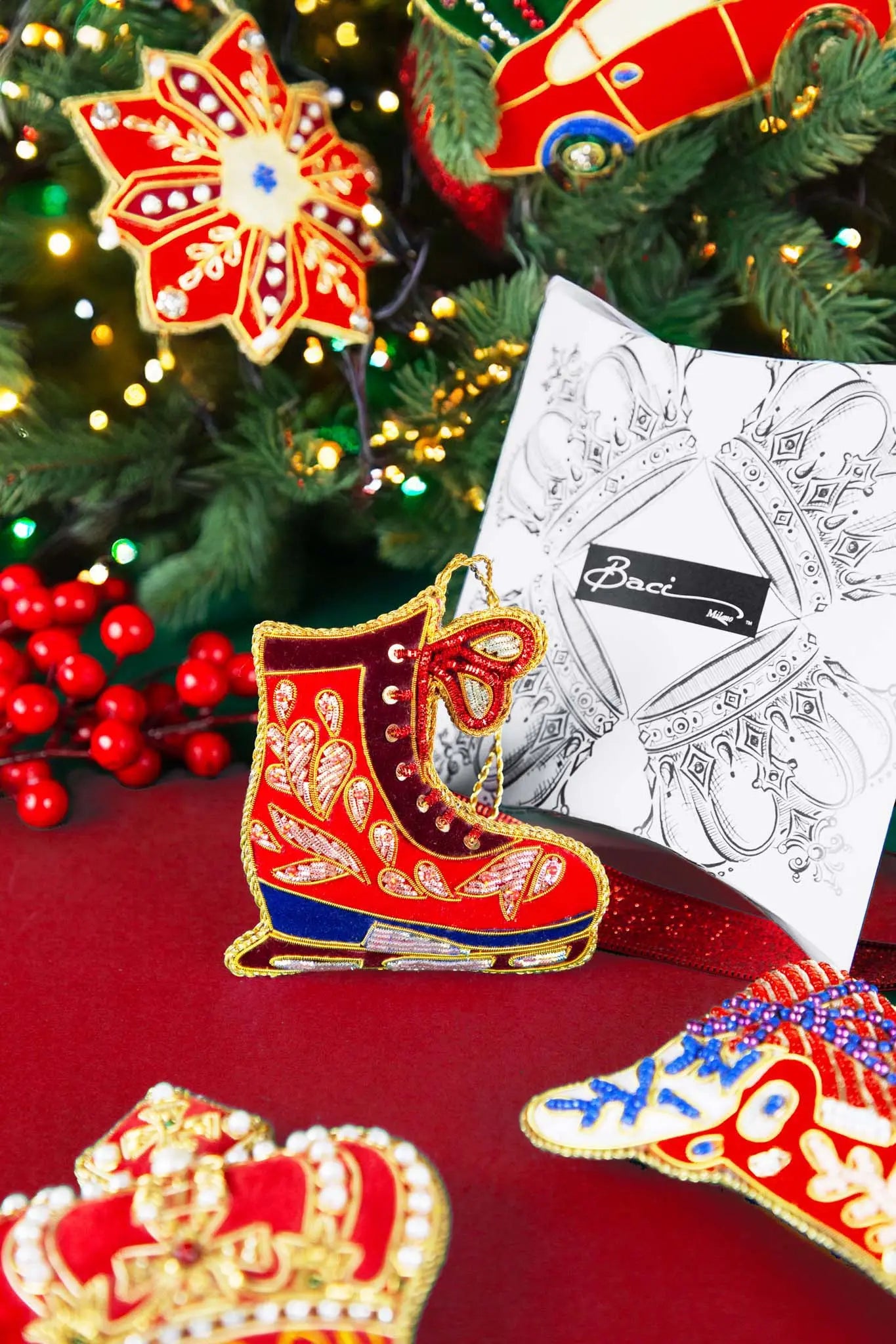 Fabric Hand Embroidery Ornaments Boot – IL Natale del Re – Amprio Milano