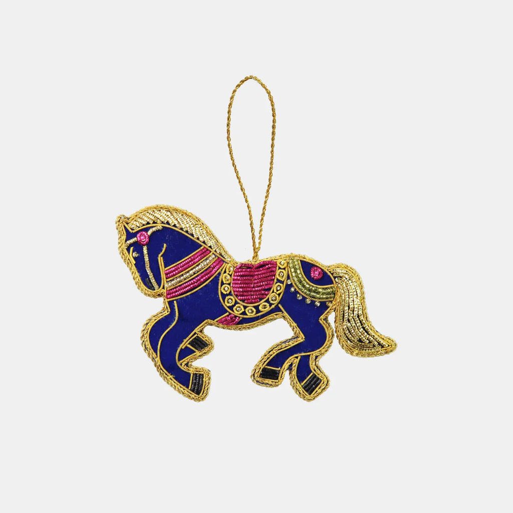 Fabric Hand Embroidery Ornaments Horse – IL Natale del Re – Amprio Milano