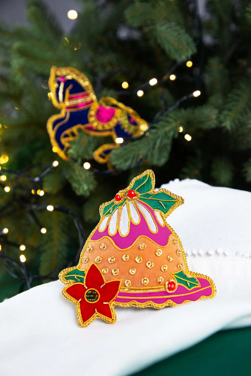 Fabric Hand Embroidery Ornaments Pudding – IL Natale del Re – Amprio Milano