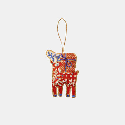 Fabric Hand Embroidery Ornaments Reindeer – IL Natale del Re – Amprio Milano