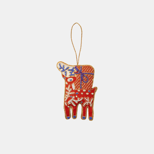 Fabric Hand Embroidery Ornaments Reindeer – IL Natale del Re – Amprio Milano