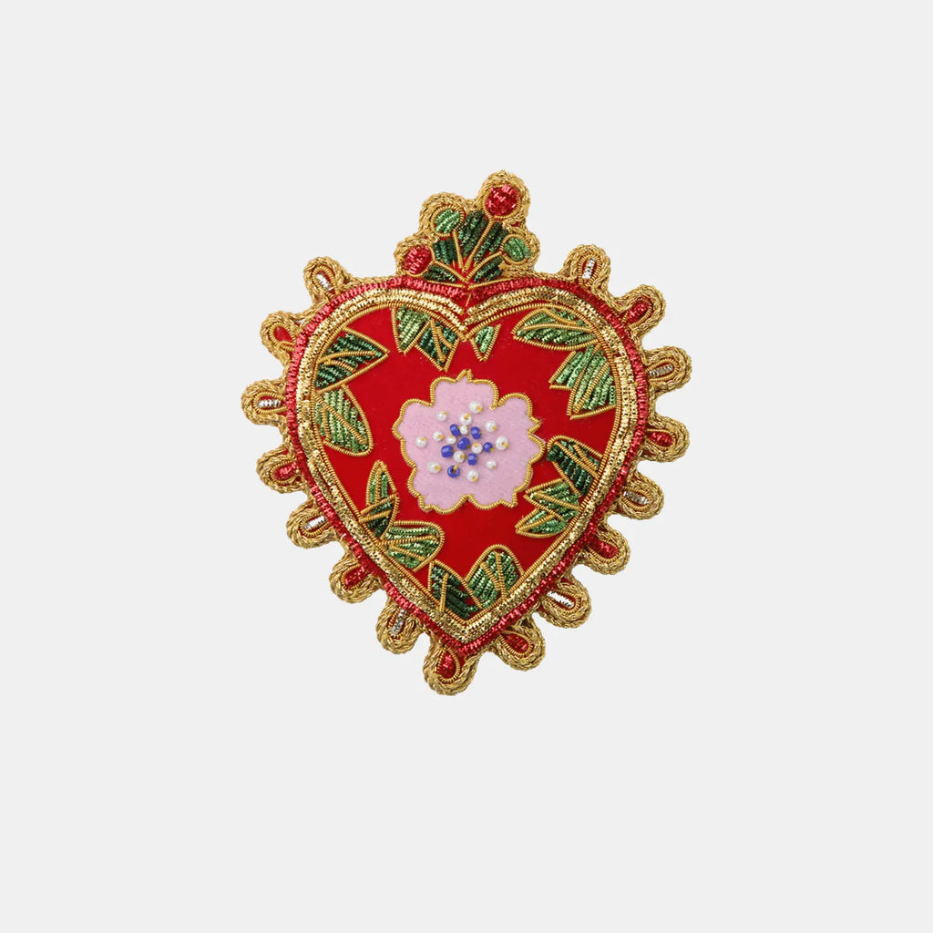 Hand Embroidery Napking Ring Heart 1 – IL Natale del Re – Amprio Milano