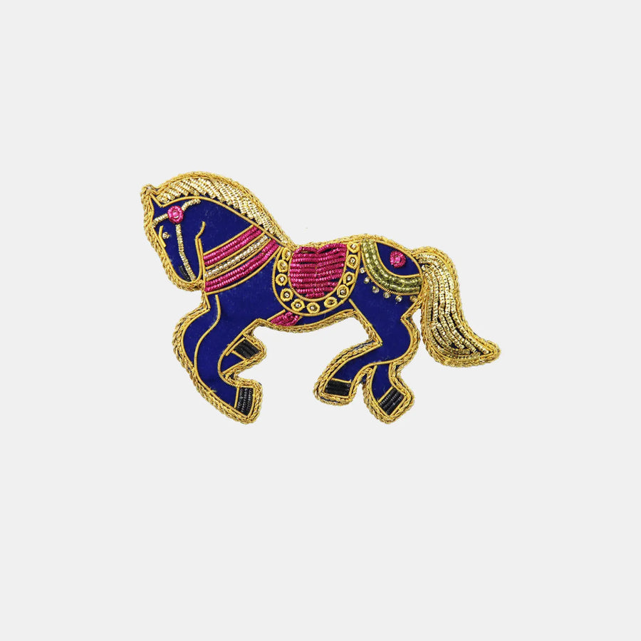 Hand Embroidery Napking Ring Horse – IL Natale del Re – Amprio Milano