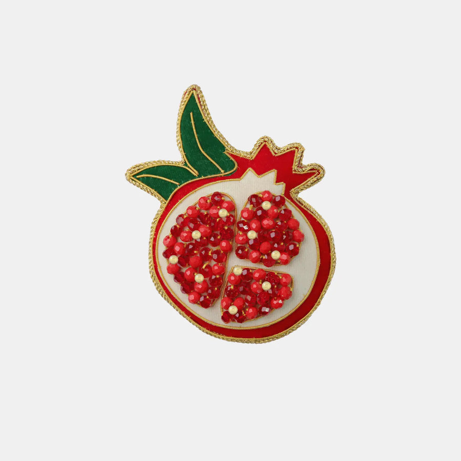 Hand Embroidery Napking Ring Pomegranate – IL Natale del Re – Amprio Milano