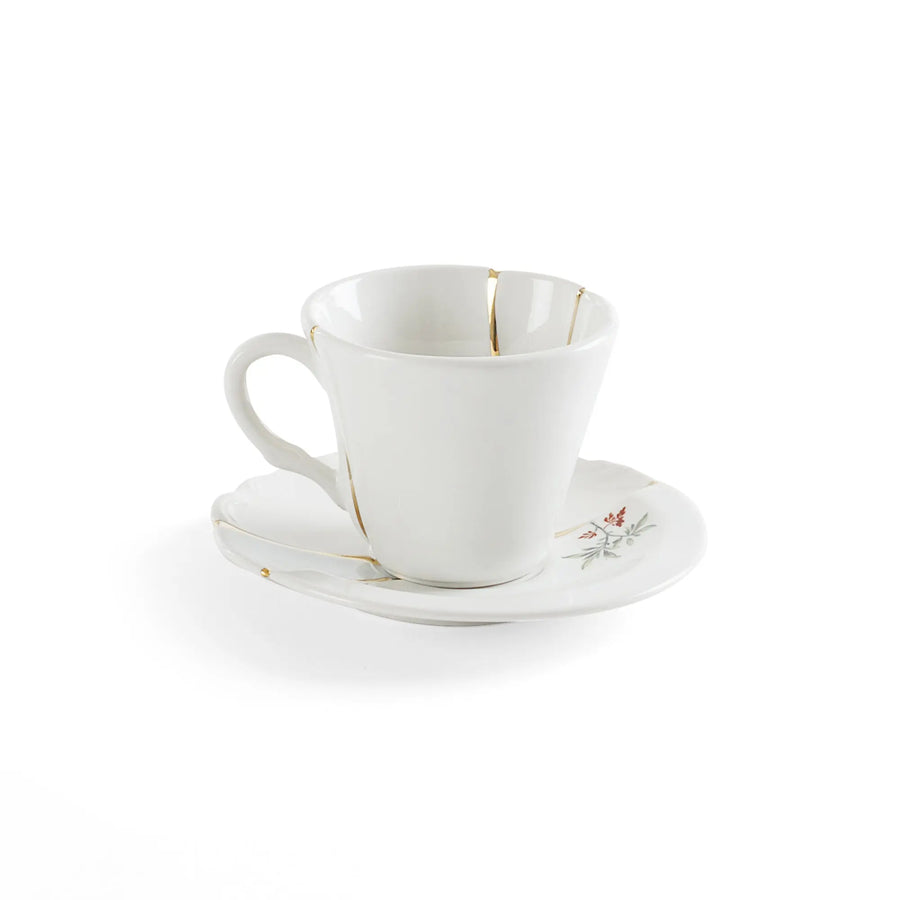 Kintsugi Coffee Cup With Saucer Seletti