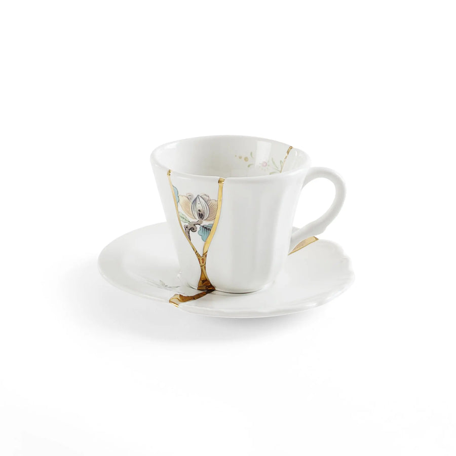 Kintsugi Coffee Cup With Saucer Seletti