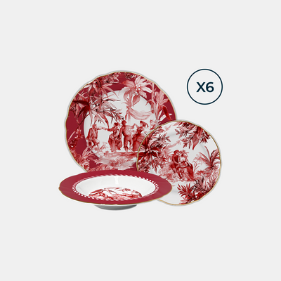 Porcelain Dinner Set for 6 – Le Rouge +GIFT Amprio Milano