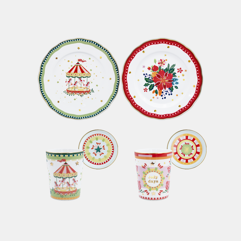4-Piece Porcelain Dinner Set - Mamma Mia Xmas Amprio Milano