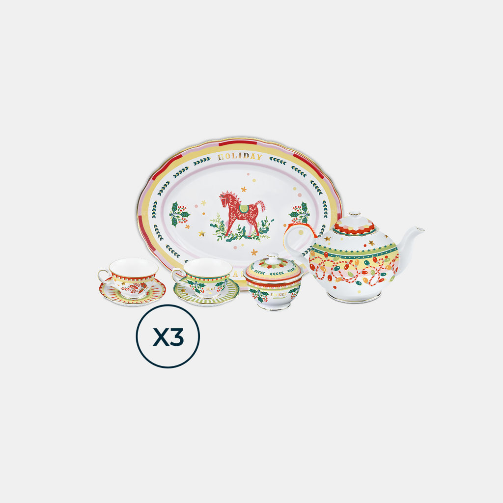 Porcelain Tea Set for 6 – Mamma Mia Xmas Amprio Milano