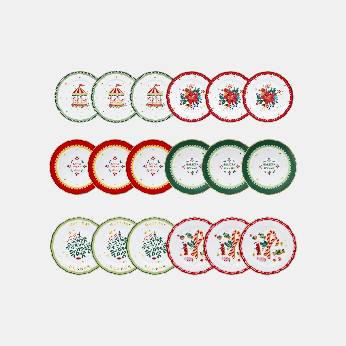 Porcelain Dinner Set for 6 – Mamma Mia Xmas Amprio Milano