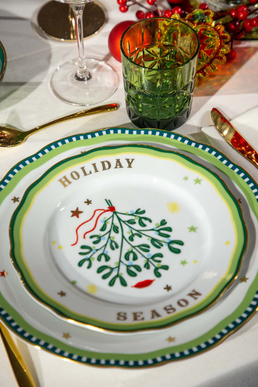 16-Piece Porcelain Dinner Set with Plates - Mamma Mia Xmas Amprio Milano