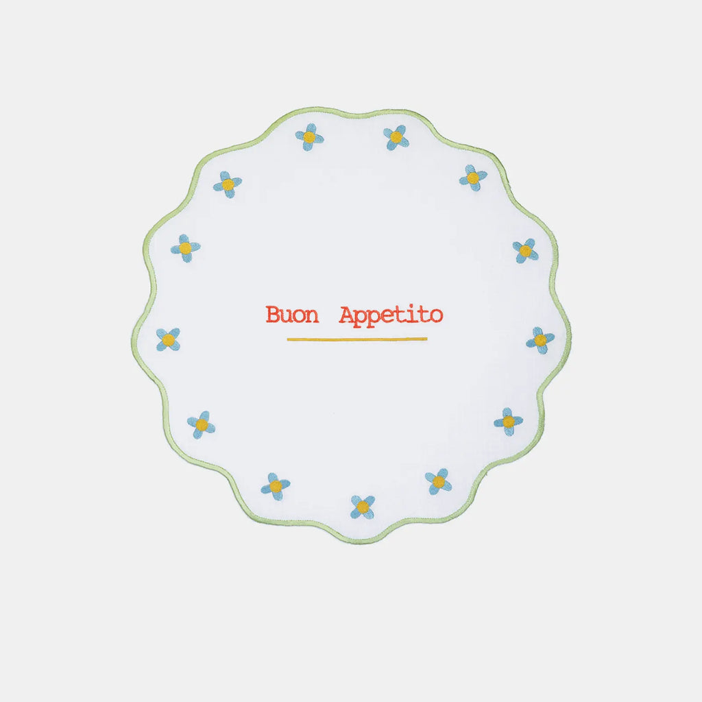 Mamma Mia Embroidered Placemat Rim Amprio Milano