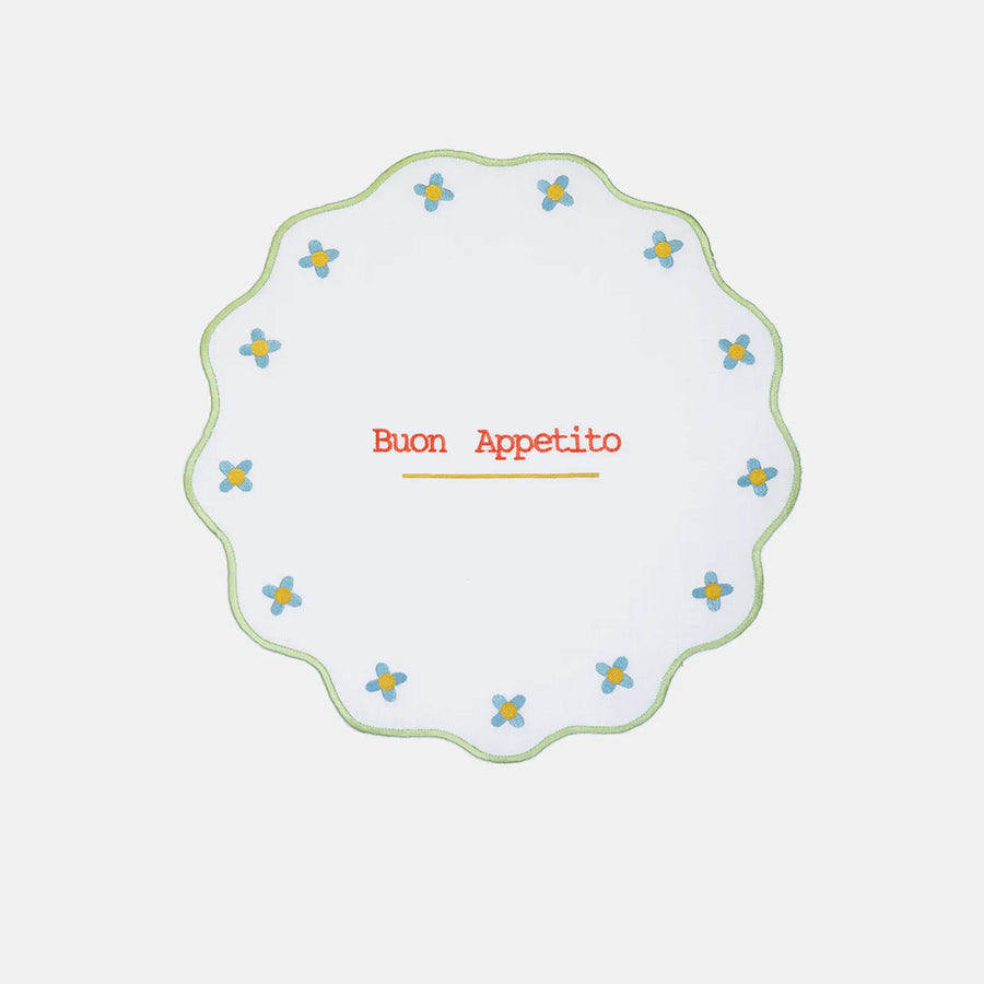 Mamma Mia Embroidered Placemat Rim Amprio Milano